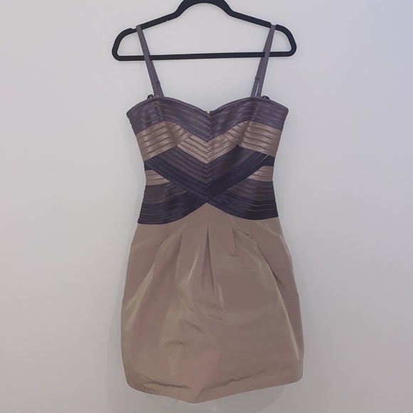 BCBGMAXAZRIA Purple Hana Strapless sweetheart Corset mini dress with pockets - Picture 10 of 13